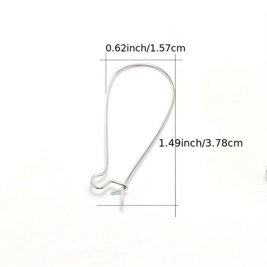 50 Stainless Steel Ear Wire Hooks Earring French Style Lever H