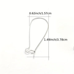 50 Stainless Steel Ear Wire Hooks Earring French Style Lever H