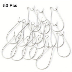 50 Stainless Steel Ear Wire Hooks Earring French Style Lever H