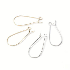50 Stainless Steel Ear Wire Hooks Earring French Style Lever H