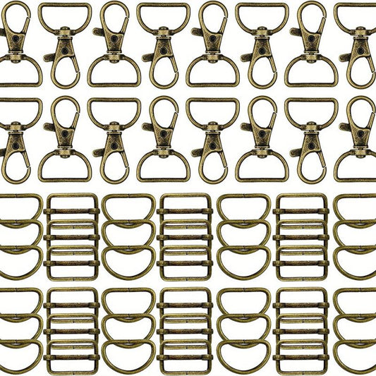 56PCS Zinc Alloy Rotating Lobster Clasp D Keychain Luggage Hardware Keyring Buck