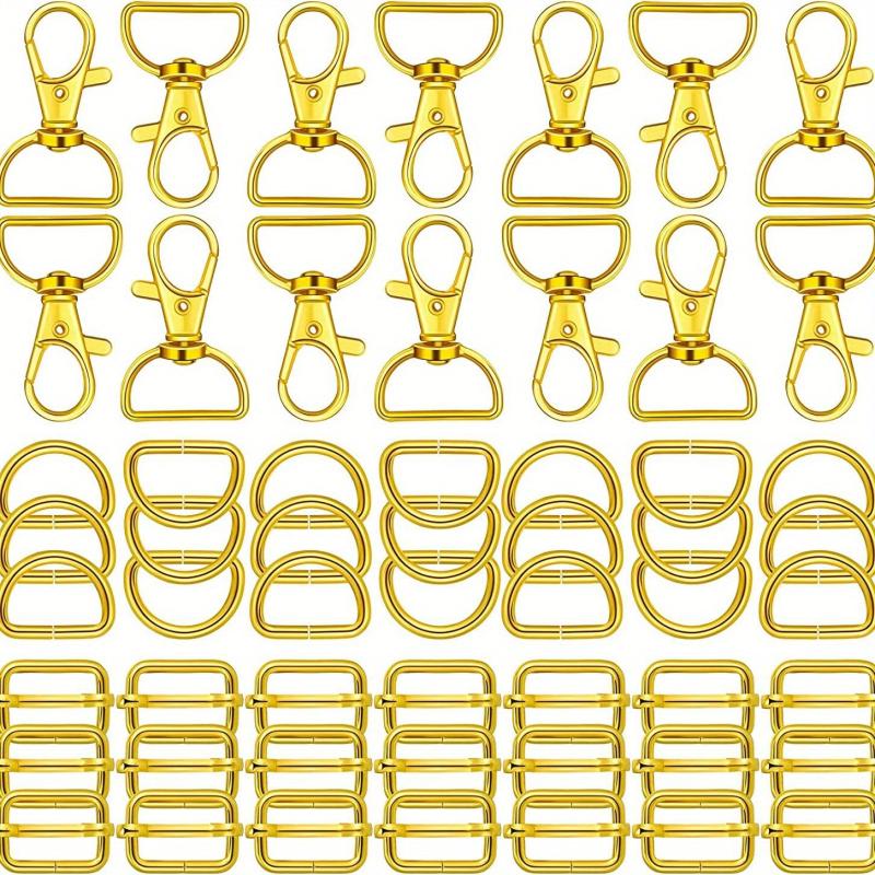 56PCS Zinc Alloy Rotating Lobster Clasp D Keychain Luggage Hardware Keyring Buck