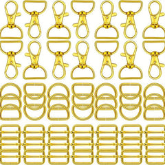 56PCS Zinc Alloy Rotating Lobster Clasp D Keychain Luggage Hardware Keyring Buck
