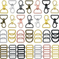56PCS Zinc Alloy Rotating Lobster Clasp D Keychain Luggage Hardware Keyring Buck