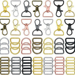 56PCS Zinc Alloy Rotating Lobster Clasp D Keychain Luggage Hardware Keyring Buck