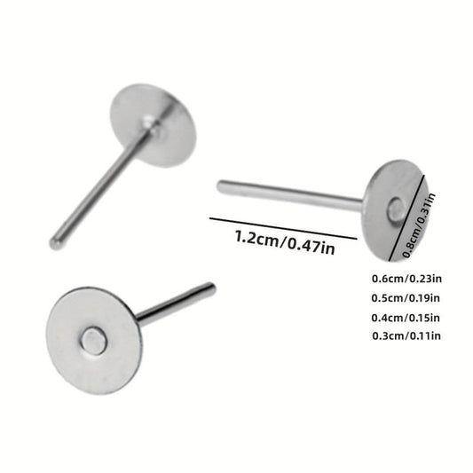 50 Pcs Stainless Steel Post Earring Studs for DIY Jewelry Making