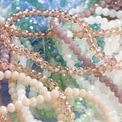 120pcs Crystal Czech Glass Beads Rondelle Austria Faceted Loose Spacer Round Bea