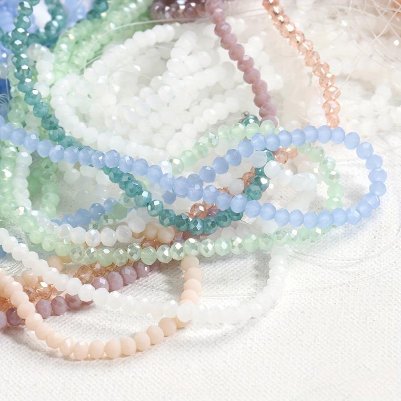 120pcs Crystal Czech Glass Beads Rondelle Austria Faceted Loose Spacer Round Bea