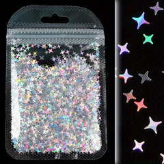 Holographic Star Glitter Flakes Resin Fillers Nail Art