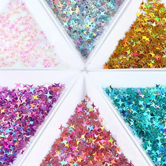 Holographic Star Glitter Flakes Resin Fillers Nail Art