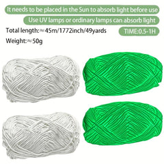 50g Glow In The Dark Yarn Crochet Fluorescent Luminous Scrubby Thread