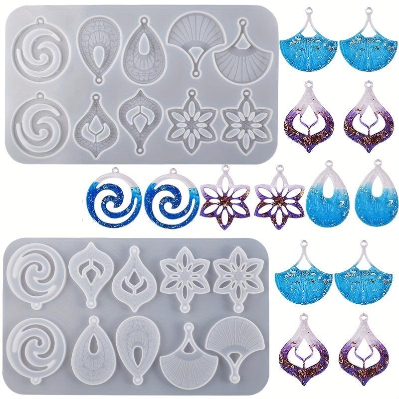 DIY Crystal Resin Mould Exotic Earrings Silicone Mold Hollow Pattern