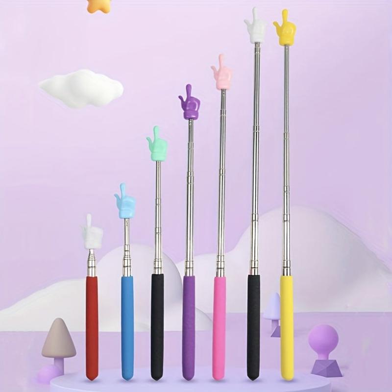 1pc Retractable Teacher Pointer Stainless Steel Telescopic Hand Pointer