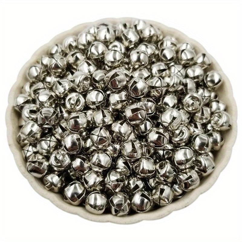 50-100PCS Christmas Jingle Bells Pendant Charms Silvery Golden Beads 6-10mm