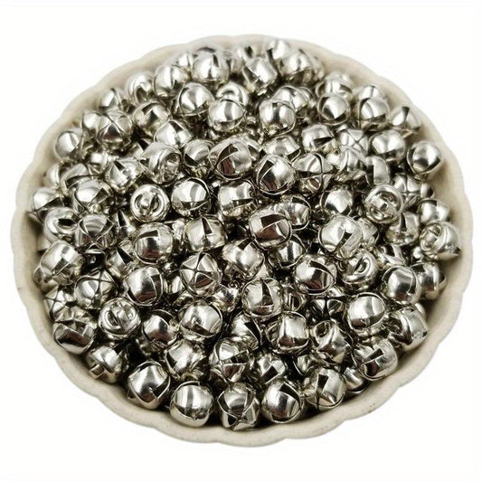 50-100PCS Christmas Jingle Bells Pendant Charms Silvery Golden Beads 6-10mm