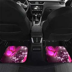 4pcs Pink Butterfly Car Floor Mats - Non-slip Stain Resistant Mats