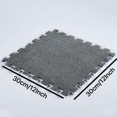 12pcs Plush Puzzle Foam Floor Mat Interlocking Soft Climbing Carpet