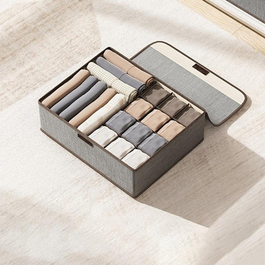 1pc Underwear Organizer With Lid Drawer Type Separators Storage
