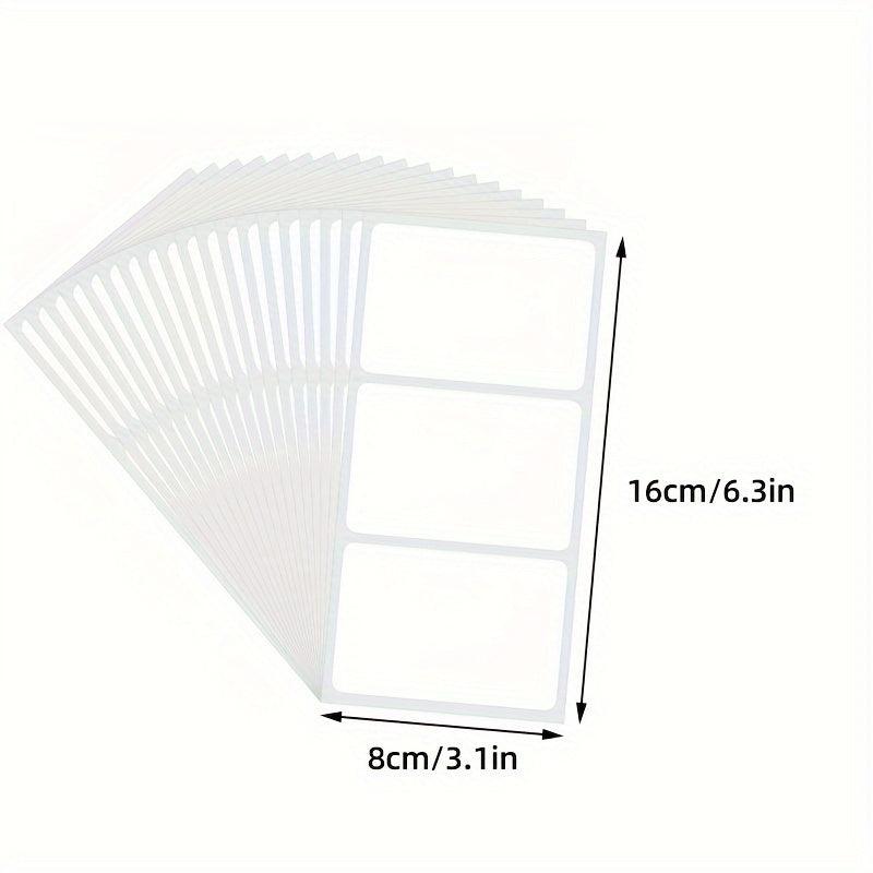60 Sheets 76x51mm Blank Synthetic Paper Adhesive Labels Bag Packaging 3x2 Inch