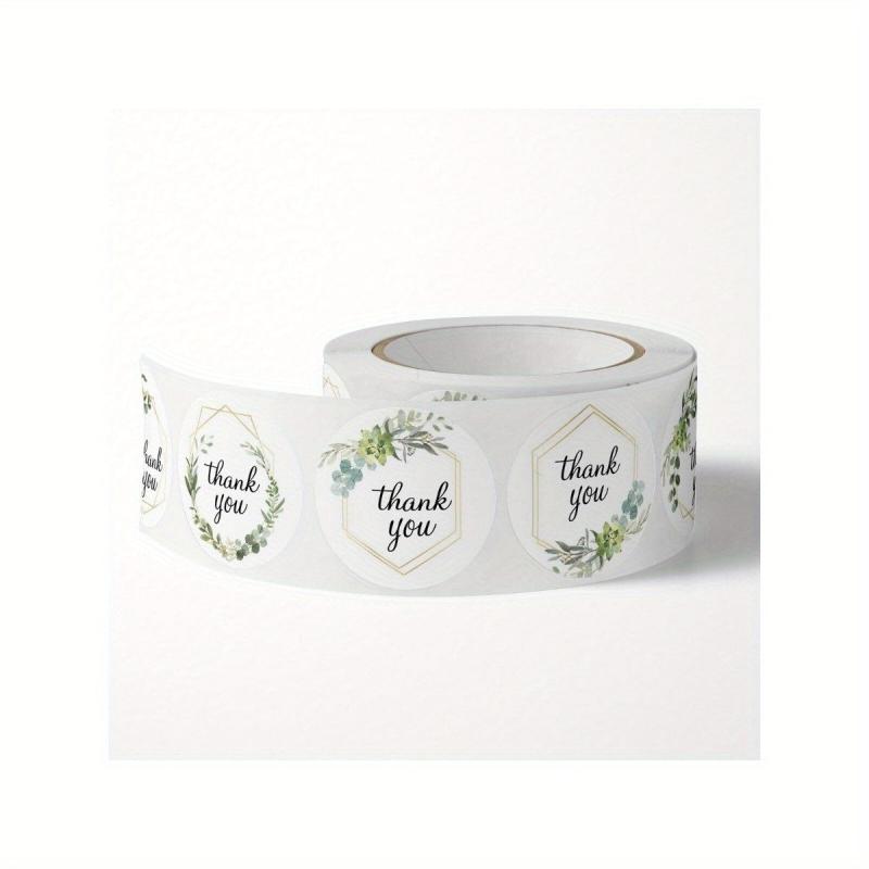 500pcs Round Flower Thank You Stickers for Party & Wedding Decor