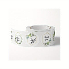 500pcs Round Flower Thank You Stickers for Party & Wedding Decor