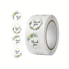 500pcs Round Flower Thank You Stickers for Party & Wedding Decor