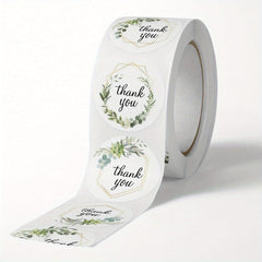 500pcs Round Flower Thank You Stickers for Party & Wedding Decor