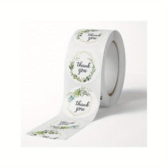 500pcs Round Flower Thank You Stickers for Party & Wedding Decor