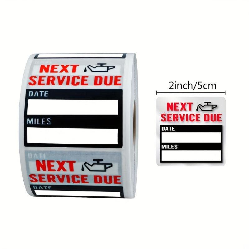 100pcs 5X5cm Roll Car Maintenance Reminder Sticker Self-adhesive Label