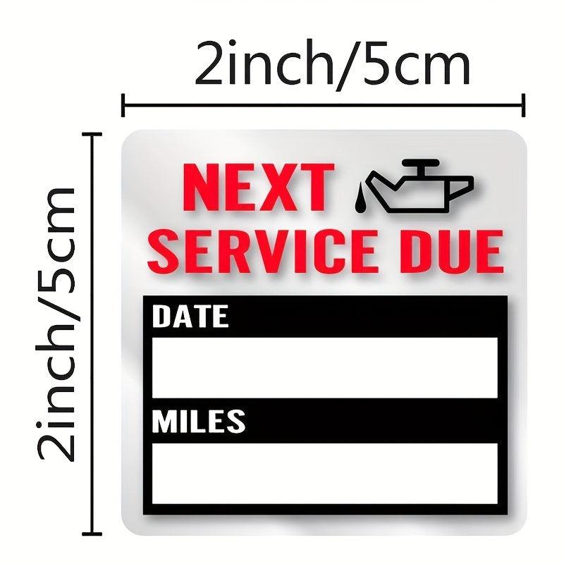 100pcs 5X5cm Roll Car Maintenance Reminder Sticker Self-adhesive Label