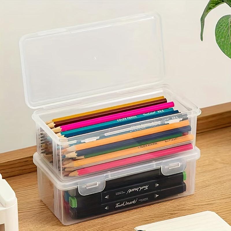 Large Capacity Transparent Plastic Storage Box for Art Supplies