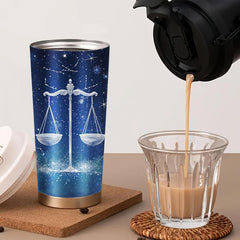 Personalized Zodiac Sign Travel Mug with Handle and Name Insulated 20oz