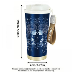 Personalized Zodiac Sign Travel Mug with Handle and Name Insulated 20oz