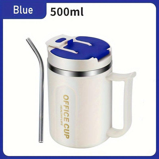 304 Stainless Steel Coffee Mug with Spoon & Lid