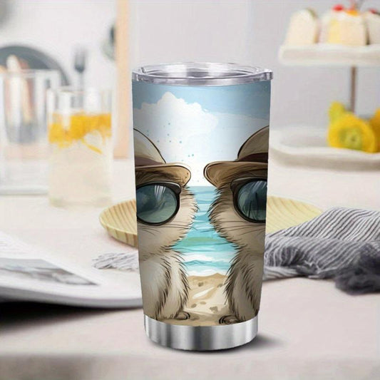 20oz Smiling Cats Insulated Mug - Summer Double Wall Vacuum