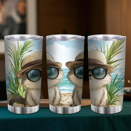 20oz Smiling Cats Insulated Mug - Summer Double Wall Vacuum