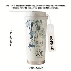 530ML English Flower Insulated Cup High Personalized Dual Drink Coffee Cup