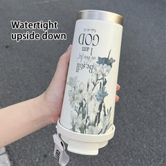530ML English Flower Insulated Cup High Personalized Dual Drink Coffee Cup