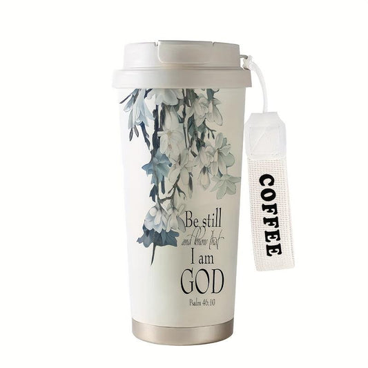 530ML English Flower Insulated Cup High Personalized Dual Drink Coffee Cup
