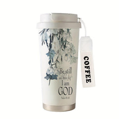 530ML English Flower Insulated Cup High Personalized Dual Drink Coffee Cup