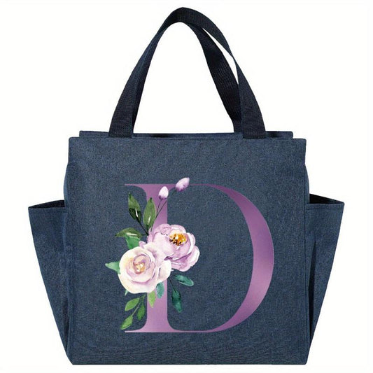 Floral Monogram Insulated Lunch Bag & Tote