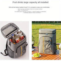 Insulated Picnic Backpack Leak Proof Cooler Bag 22L Portable Ice Bag