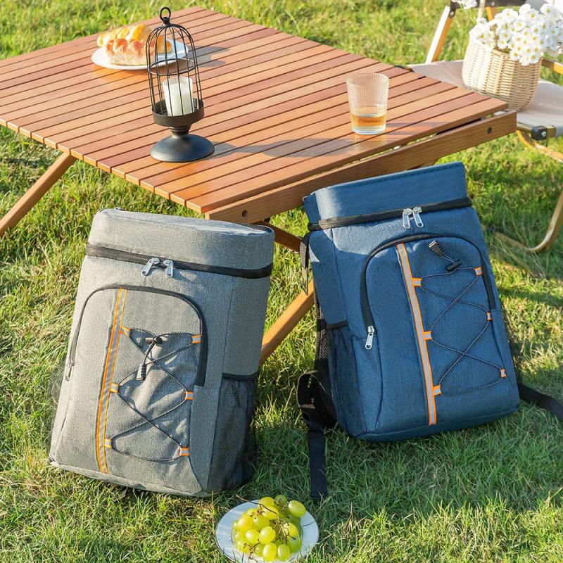 Insulated Picnic Backpack Leak Proof Cooler Bag 22L Portable Ice Bag