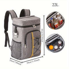 Insulated Picnic Backpack Leak Proof Cooler Bag 22L Portable Ice Bag