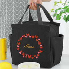 Insulated Lunch Bag Canvas Thermal Bento Box Handbag Large Capacity