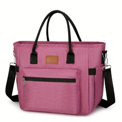 Large Insulated Lunch Bag Portable Picnic Cooler Gray