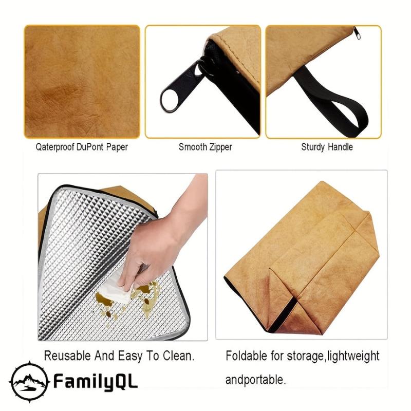 FAMILYQL BBQ Cooler Bag Hydrophobic Fabric Light Yellow