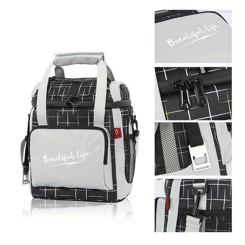Waterproof Insulated Picnic Bag with Adjustable Strap Durable Oxford Fabric
