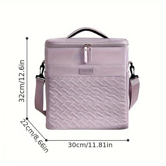 Large Purple Cooler Bag Waterproof Outdoor Lunch Box Insulated Picnic