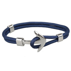 Silver Boat Anchor Bracelet Polyester Rope Punk Bracelet